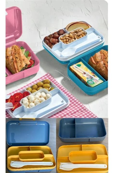 two compartment lockable lunch box